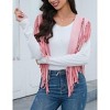 Women's Fringe Vest 70s western Hippie Faux Suede Sleeveless Costume Fringe Waistcoat - 2 of 4