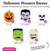 Big Dot of Happiness Halloween Monsters Garland Banner, 30 Feet of Cord, 15 Paper Skeleton, Dracula, Frankenstein, Mummy, and Jack-O'-Lantern Shapes - 4 of 4