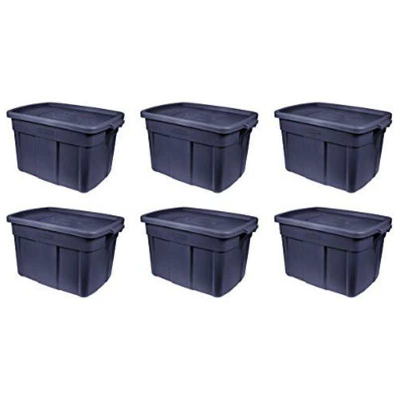 Rubbermaid Roughneck 18 Gallon Rugged Storage Tote in with Lid and Handles for Home, Basement, Garage, (6 Pack), 2 of 7