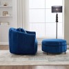 Velvet Oversized Swivel Accent Barrel Chair with Ottoman and 3 Pillows with Storage for Living Room, Bedroom, Lounge - 4 of 4