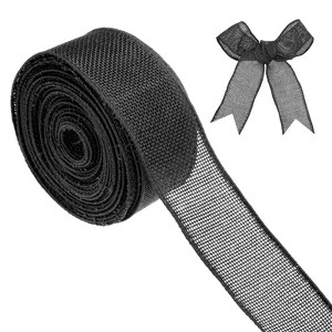 Unique Bargains Burlap Wired Edge Durable Thick Fabric Ribbons for DIY Crafts 1 Pc - 1 of 4