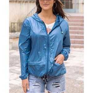 Women's Packable Rain Jacket - Grace & Lace - 1 of 4