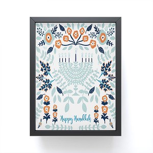 Marni Floral Hanukkah Menorah Framed Mini Art Print - Society6 - 1 of 3