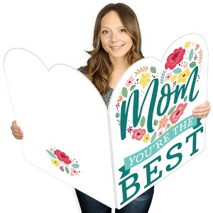 Big Dot of Happiness Colorful Floral Happy Mother's Day - We Love Mom Giant Greeting Card - Big Shaped Jumborific Card - 1 of 4