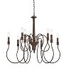 Elegant Lighting Flynx 9 lights pendant in weathered oak - 3 of 4