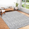 Vintage Geometric Striped Print Area Rug Runner Rug Washable Rug Stain Resistant Runner Rug with Non-Slip Backing Low Pile Floor Cover Taupe - 2 of 4