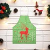 Unique Bargains Christmas Aprons Linen Red Green Beige White 21.65"x26.77" 1 Pcs - 2 of 4