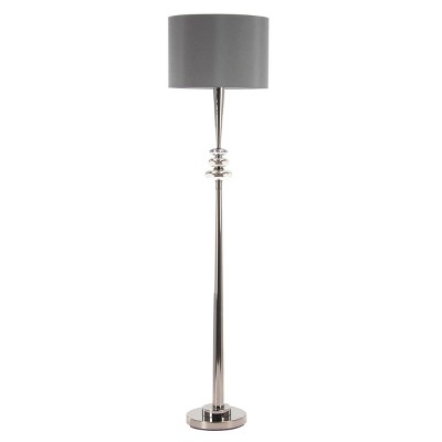 65" x 16" Glam Metal Floor Lamp Silver - Olivia & May