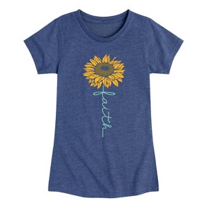 Girls' - Instant Message - Faith Sunflower Fitted Short Sleeve Graphic T-Shirt - 1 of 4