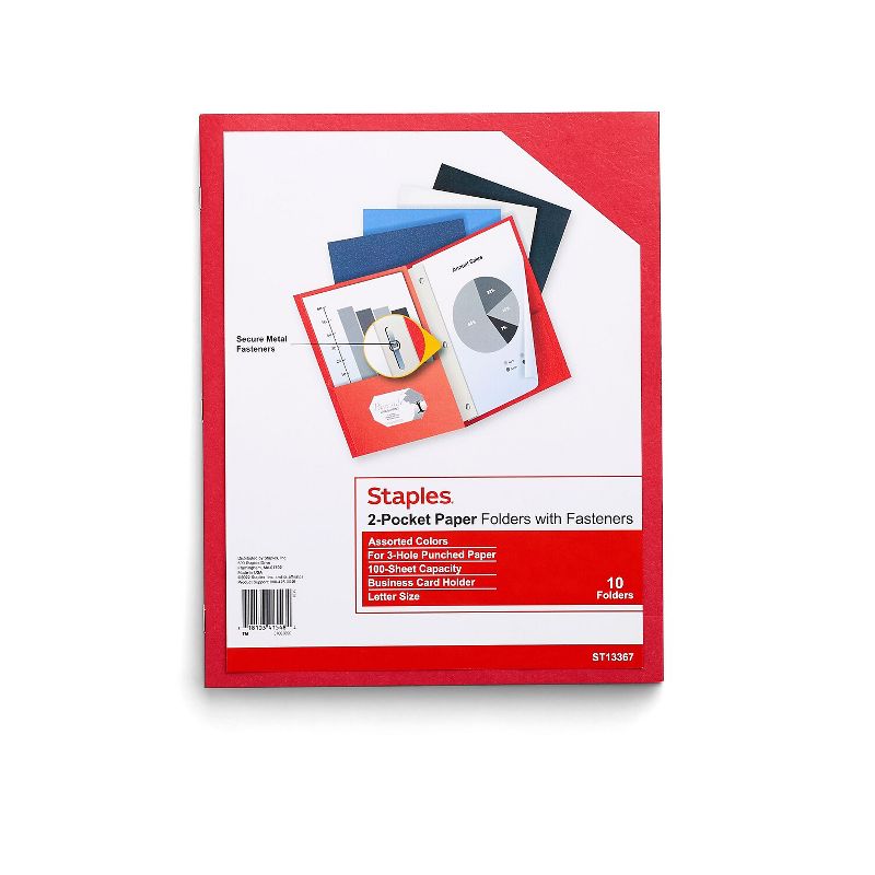 Staples 2-Pocket Folder with Fasteners Assorted 905754, 5 of 7
