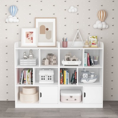 HOMLUX Open Bookcase Storage Display Bookshelf with 6 Storage Compartments,White