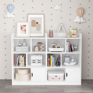 HOMLUX Open Bookcase Storage Display Bookshelf with 6 Storage Compartments,White - 1 of 4