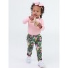 RuffleButts Toddler Girls Ruched Bow Leggings - 4 of 4