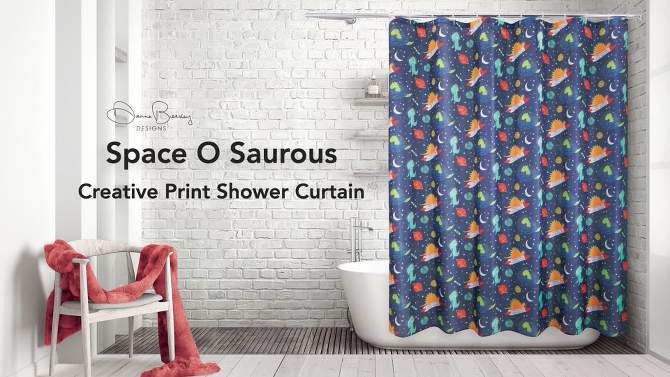 Space O Saurous Kids&#39; Shower Curtain - Allure Home Creations, 2 of 9, play video