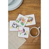 C&F Home 4" Spring Easter Eggs Tulips Bunny Rabbit Floral Flower Garden Themed Tabletop Cork Drink Sitter Coasters Set of 4 - 2 of 4