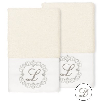 Set of 2 Monogrammed Towels  - Linum Home Textiles