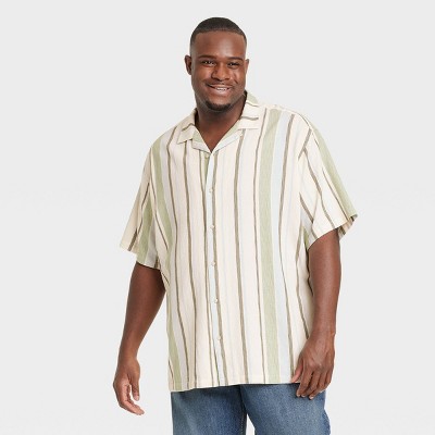 Men's Short Sleeve Slub Camp Button-Down Shirt - Goodfellow & Co™