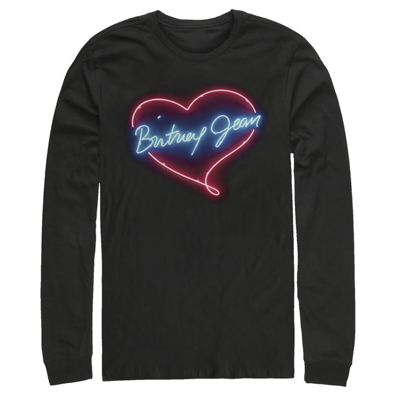 Men's Britney Spears Jean Neon Heart Long Sleeve Shirt, 1 of 4