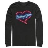 Men's Britney Spears Jean Neon Heart Long Sleeve Shirt
