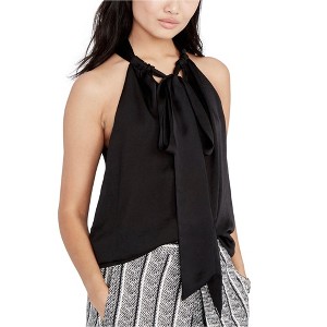 Rachel Roy Womens Madeline Tie-Front Knit Blouse, Black, 6 - 1 of 1