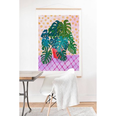  16" x 20" Sewzinski Monstera Houseplant Framed Wall Poster Print and Hanger - Deny Designs 