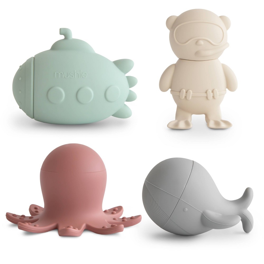 Photos - Bath Toy Mushie Free Bath Play Set - Sealife Mold - 4pk
