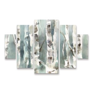 Trademark Fine Art Katrina Pete Winter Birches v2 5 Piece Panel Set Art - 1 of 3