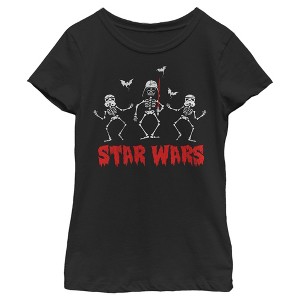 Girl's Star Wars Halloween Vader Skeletons T-Shirt - 1 of 4