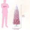 Clearance! 6 FT Prelit Blue Gradient Snow Flocked Christmas Tree, Slim Pencil Xmas Tree, Hinged Branches, Easy Setup - 2 of 4