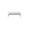 Meridian Furniture,Nube White Faux Sheepskin Fur Bench - 4 of 4