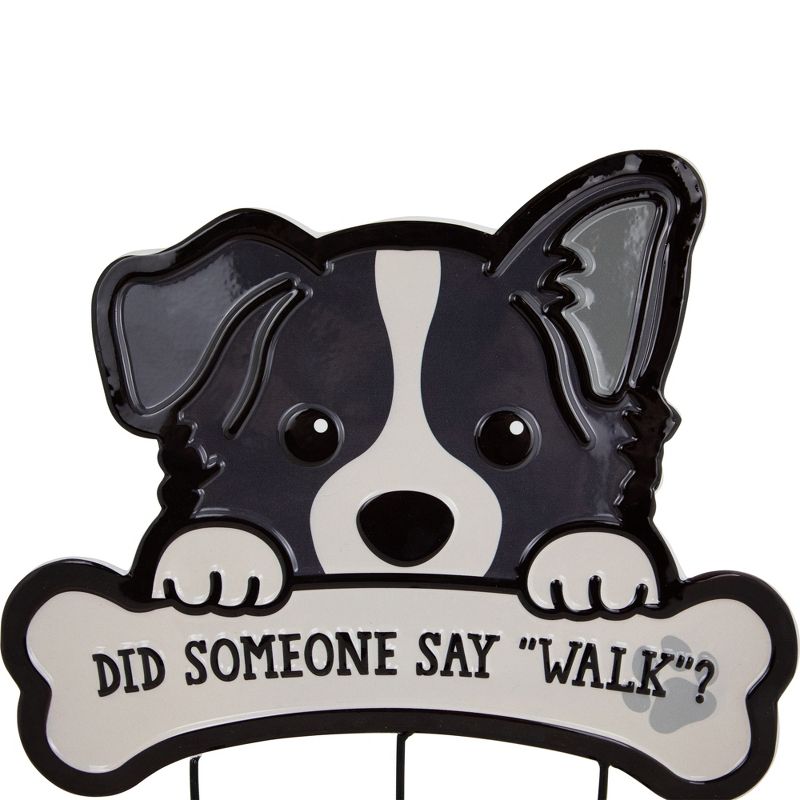 Northlight Did Someone Say "Walk"? Dog Metal Wall Organizer - 13" - Black and Cream, 3 of 7