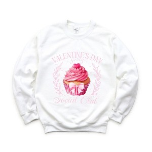 Simply Sage Market Women's Graphic Sweatshirt Coquette Valentine Cupcake - 1 of 4