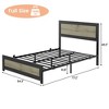 Full Size Bed Frame with Headboard, Industrial Platform Bed Frame with Charging Station - 2 of 4