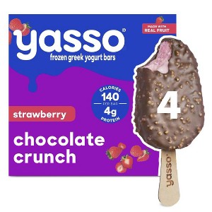 Yasso Frozen Greek Yogurt Indulgent Strawberry Chocolate Crunch - 10.6oz/4ct - 1 of 4