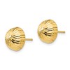 Black Bow Jewelry 10mm Diamond-cut Half-Ball Post Earrings in 14k Yellow Gold - 2 of 4