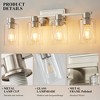 POWLIG 27.36-in 4-Light Nickel Modern Dimmable Bathroom Vanity Light with Cylindrical Glass Shade - 2 of 4