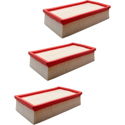 Nispira VF130H Flat Pleated Paper Filter compatible with Bosch VAC090A or VAC140A Dust Extractors, 3 Packs