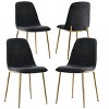 Modern Design Armless Dining Chair Set Of 4 With Gold Metal Legs,Linen Dining Chair for Dining Room,Kitchen Chair,Farmhouse-Tanpinhause - 2 of 4
