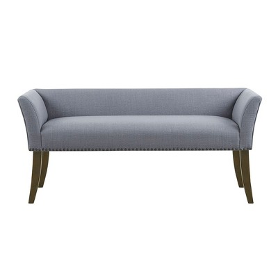 NicBex Modern 49.5" Bedroom Bench Accent Stools with Backrests and Nailhead Trims for Bedroom and Entryway
