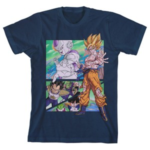 Dragon Ball Z Frieza Saga Character Layout Boy's Navy Blue T-shirt - 1 of 2