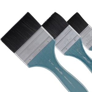 Mimik Professional Watercolor Brushes - Mottler Set of 3  - Synthetic Squirrel Hair - Natural Bristle Artist Brushes for Watercolors, Gouache & - 1 of 4