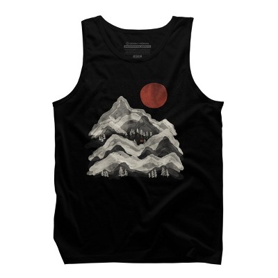 Men's Design By Humans Blood Moon Lake Mountain By NDTank Tank Top