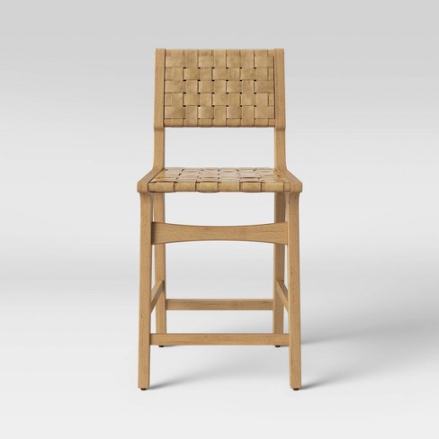 Ceylon Woven Counter Height Barstool Natural Threshold Rubberwood Frame 24 Seat Height Target