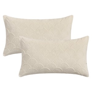 REGALWOVEN Velvet Solid Decorative Scallop Texture Modern Pillowcases 2 Pcs - 1 of 4