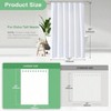 Extra Long Shower Curtain, 96 Inch Waffle Weave Heavy Duty Bath Curtain Set with 12 Hooks, 72x96 White - 3 of 4