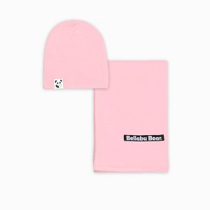 Bellabu Bear Baby Dusty Rose Bamboo Swaddle & Beanie Set - 1 of 4