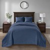 FIONECA Cottage Style Reversible Antimicrobial Bedding Set Fleur De Lis Embroidered Machine Washable Quilt Shams - 2 of 4