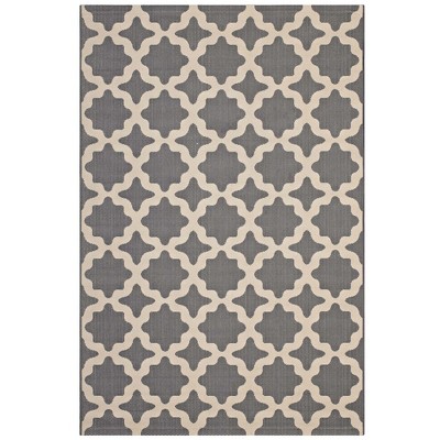 Modway Cerelia Moroccan Trellis 4x6 Indoor and Outdoor Area Rug