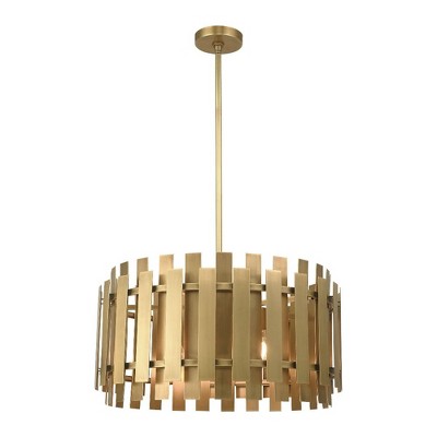 Natural Brass 6-Light Modern Pendant Chandelier