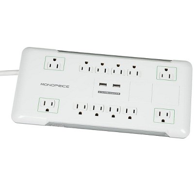 Power Gear 3-outlet Grounded Cube Tap With 2 Usb Ports 2.4a Surge 245j  White : Target